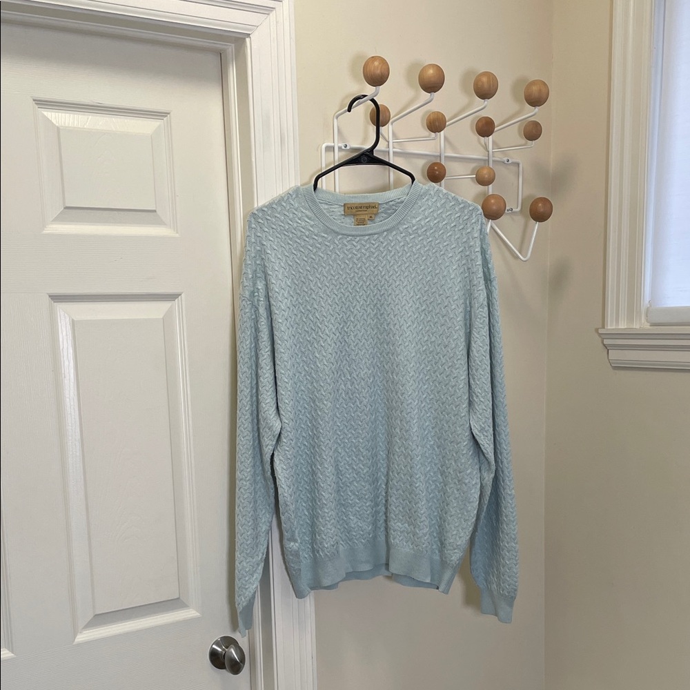 Tricots St Raphael - Silk Cashmere Blend Long Sleeve Sweater - Blue - XL